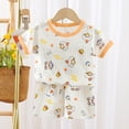 thumbnail image 2 of felwors Boys Pajamas Cotton Baby Short Sleeve Pajama Sets, Toddler Boy Girl 2-Piece Sleepwear (3-4 Years,Light Yellow), 2 of 6