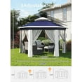 thumbnail image 2 of Garvee 13 x 13 ft Pop Up Gazebo Screen Tent, with Mosquito Netting, Blue, 2 of 7