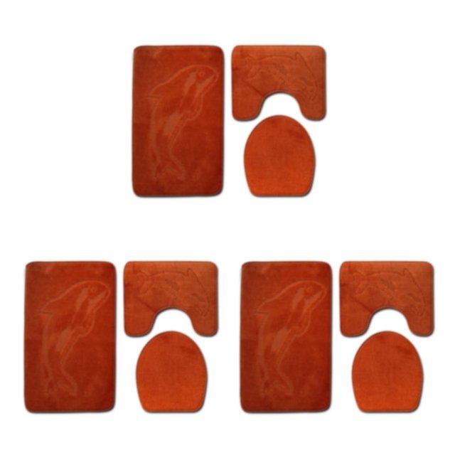 Ruiboury 3piece Non-Slip Bathroom Mat Set Easy To Clean Comfortable And Eco-friendly Non-Slip Chenille Bath Rug Polyester PJ210611-B005 3Set