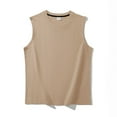 thumbnail image 2 of Hessimy Mens Sleeveless Tank Tops Workout Muscle Gym Shirt Athletic Bodybuilding Slim Fit T Shirts（Beige,L), 2 of 3