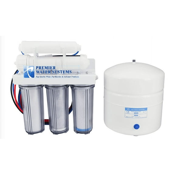5 Stage: Complete Home Reverse Osmosis Drinking Water Filtration System 50 GPD | Clear