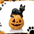 thumbnail image 6 of ZMKIAG Halloween Pumpkin Black Cat Figurine Resin Decor – Cute & Spooky Indoor/Outdoor Tabletop Decoration – Perfect for Porch, Mantel, Or Party Centerpiece – Durable & Weatherproof, 6 of 8