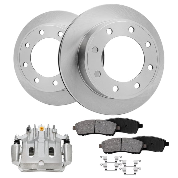 Detroit Axle - Rear Brake Kit for 00-04 Ford F-250 Super Duty F-350, 00-05 Excursion, Brake Rotors Ceramic Brake Pads Brake Caliper 2000 2001 2002 2003 2004 2005 Replacement