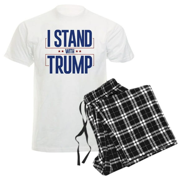 CafePress - I Stand With Trump Men's Light Pajamas - Men's Light Loose Fit Cotton Pajama Set