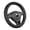Black, variant on Auto Drive Steering Wheel Cover, Two-Tone Leather Steering Wheel Cover, Non-Slip Car Steering Wheel Cover Protector, Universal Fit for Cars SUV Truck, Fits 14.5"–15",Gray