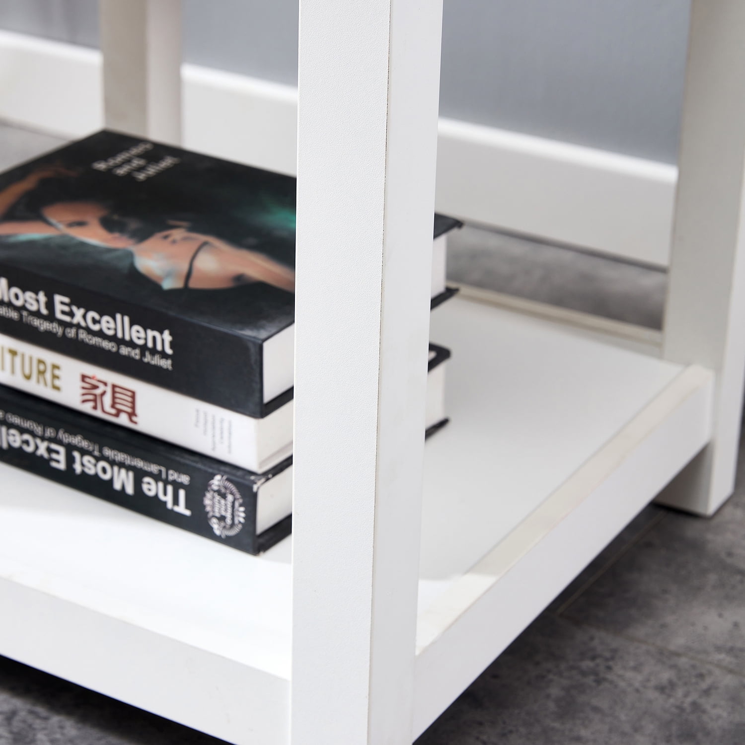 Kadyn End Table, Mid-Century Nightstand for Living Room, MDF Bedside Table with Storage Shelve, White Kadyn End Table, Mid-Century Nightstand for Living Room, MDF Bedside Table with Storage Shelve, White