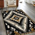 thumbnail image 2 of 3'x5' Area Rugs, Boho Grey Black Indoor Outdoor Area Rug for Living Room Bedroom, Geometric Ethnic Southwestern Vintage Washable Bathroom Rugs Kitchen Floor Carpet Mats Home Decor Aesthetic, 2 of 8