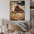 thumbnail image 2 of Designart "Horse Barnyard euphony" Animals Print on Natural Pine Wood, 2 of 5