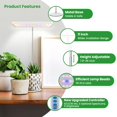 thumbnail image 3 of Luz de cultivo para plantas, 78 luces LED, espectro completo, lámpara ajustable en altura con base de metal, temporizador, 3 of 6