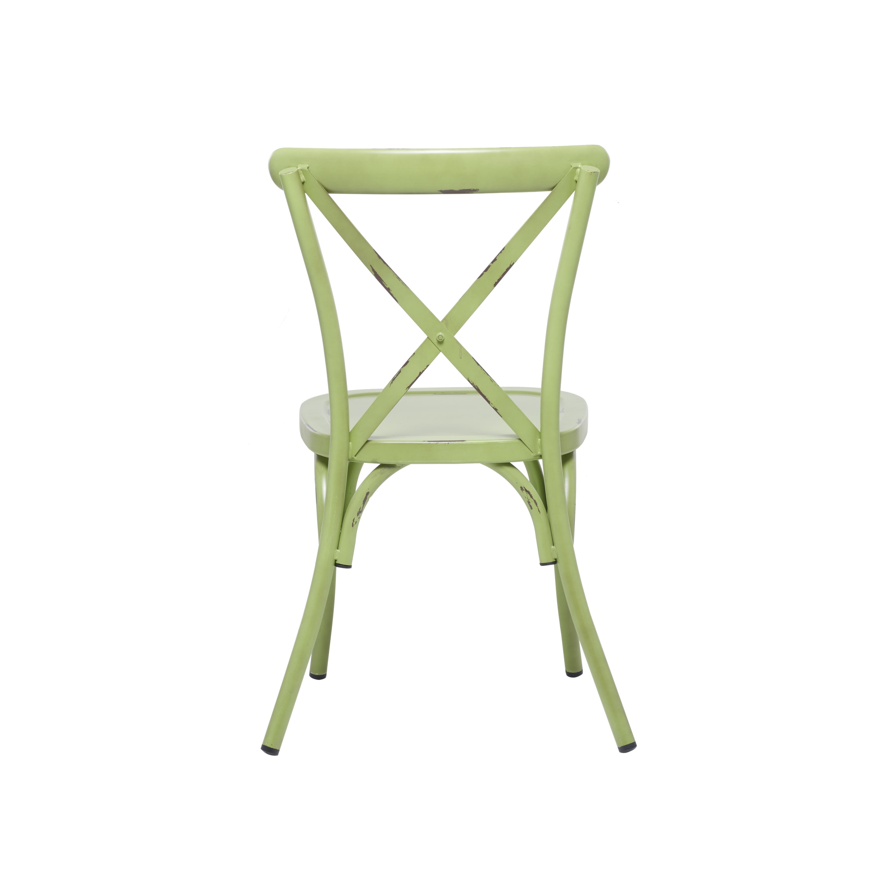 DecMode 22"W, 35"H Metal Farmhouse Outdoor Dining Chair, Green, 2-Piece