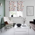 thumbnail image 4 of Boho Leaf Kitchen Curtains Small Short 39 Inch Length, Orange Red Spring Farmhouse Pastoral Tribal Grommet Top Bedroom Living Room Curtains, Light Filtering Cafe Curtain Drapes 2 Panels Set 55''x39'', 4 of 9