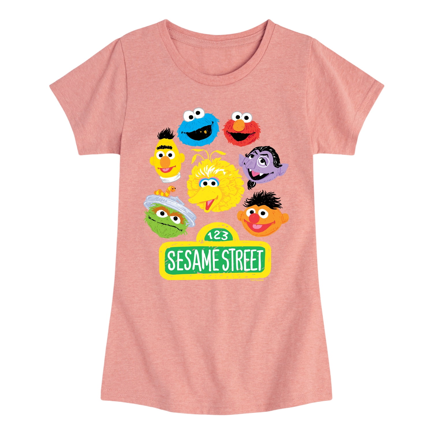 Sesame Street - Sesame Street Group - Toddler Girls Short Sleeve Graphic T-Shirt