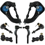Detroit Axle - Front Upper Control Arm w/ Ball Joints, Inner Outer Tie Rods Replacement for 1994 - 2000 Mitsubishi Montero - [1997 - 2004 Montero Sport] - 8pc Set