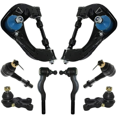 Detroit Axle - Front Upper Control Arm w/ Ball Joints, Inner Outer Tie Rods Replacement for 1994 - 2000 Mitsubishi Montero - [1997 - 2004 Montero Sport] - 8pc Set