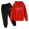 thumbnail image 4 of Boys Girls Sweatsuit Set 2PC Long Sleeve Printed Pullover Hoodie Sweatshirt and Jogger Sweatpants Fall Clothes Girls' Clothing Sets 18-24 Months Boys Girls Fashion, 4 of 4