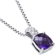 thumbnail image 3 of 1.56 ct Amethyst and Lab Grown Diamond Solitaire Pendant in 14K White Gold, 18", 3 of 4