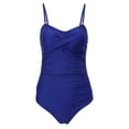 thumbnail image 3 of MKLEKYY Swimsuits for Women Women's Bandeau Swimsuits Front Swimwear Strapless Ruched Bathing Suits, 3 of 5