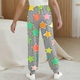 thumbnail image 2 of OGLCCG Kids Girls Casual Long Pants Fashion Stars Printed Wide Leg Y2K Tapered Pants With Pockets Fall Lightweight Lounge Trousers 3-15 Years, 2 of 5