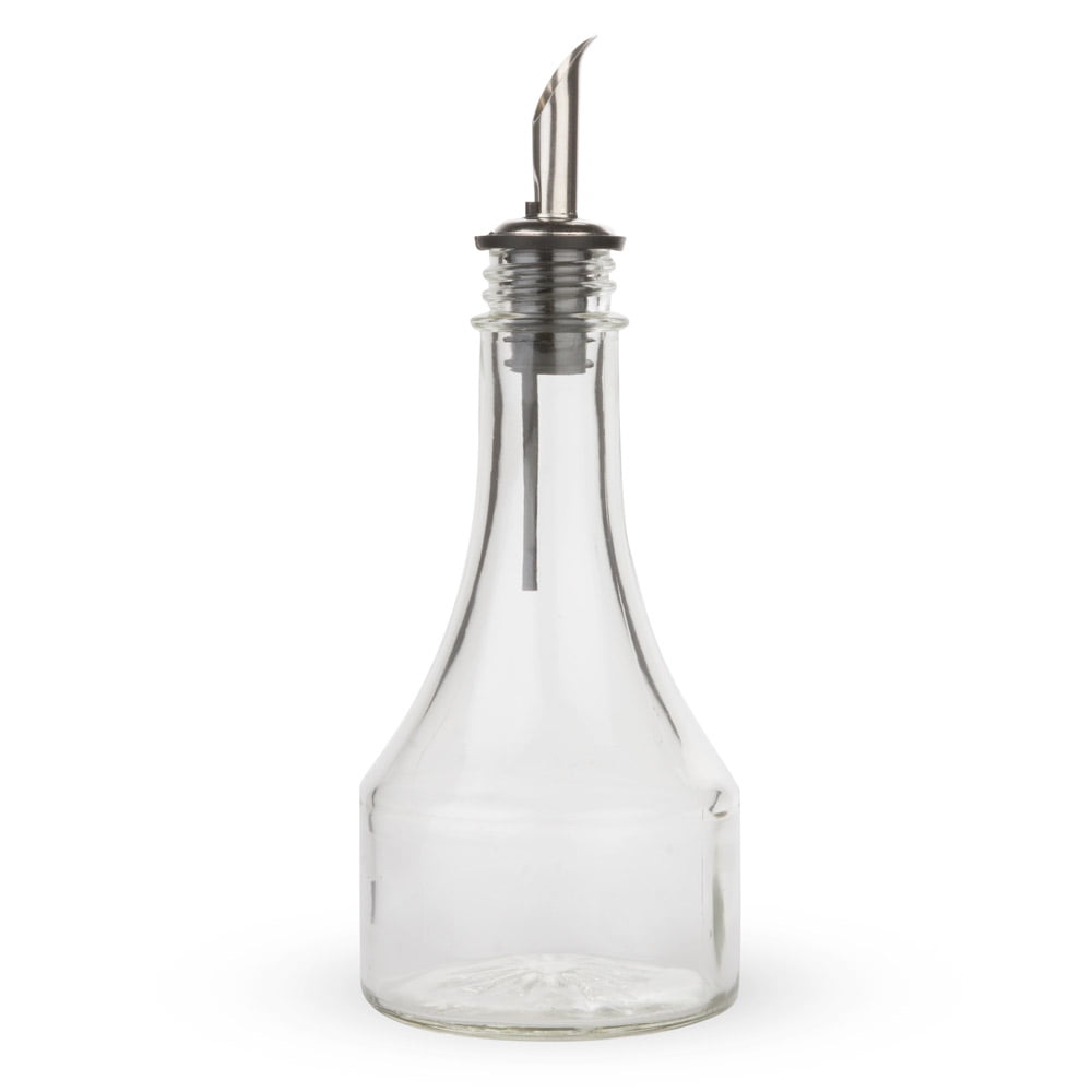 Glass Syrup Bottle with Stainless Steel Pourer 8 oz