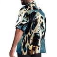 thumbnail image 3 of Spotted Dog Men's Short Sleeve Spread Collar Beach Shirts Casual Printed Button Down Unisex Summer Tops, 3 of 6