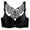 Black, variant on Wireless Bras for Women Push Up Solid Bra Wire Free Underwire Bras Front Closure Butterfly Backless Bra