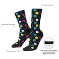 thumbnail image 4 of Rateoe Colorful Ping Pong Rackets for Women Casual Calf Socks - Cute Crew Socks - Thin Soft Above Ankle Socks Size 5-11, 4 of 6