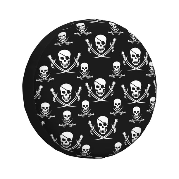 Balery Pirate skulls Cubiertas para Neumáticos - Protector Resistente para Neumáticos de Camioneta, SUV, Remolque, Camper y RV-17 inch