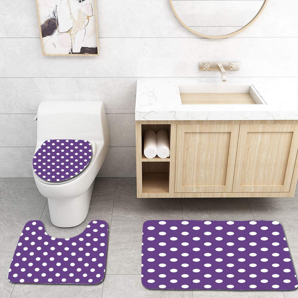 GOHAO Eggplant Polish White Orderly Polka Dots and Purple Traditional 3