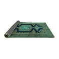 thumbnail image 2 of Ahgly Company Indoor Square Persian Turquoise Blue Traditional Area Rugs, 7' Square, 2 of 4