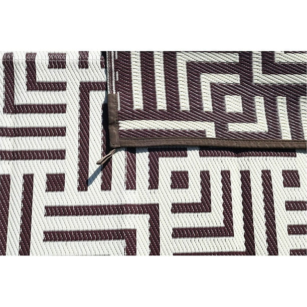 Reversible Mats 8 X 5 Foot Outdoor Polypropylene Pattern Patio Rug Brown Beige Com Reversible Mats 8 X 5 Foot Outdoor, Reversible Patio Mat