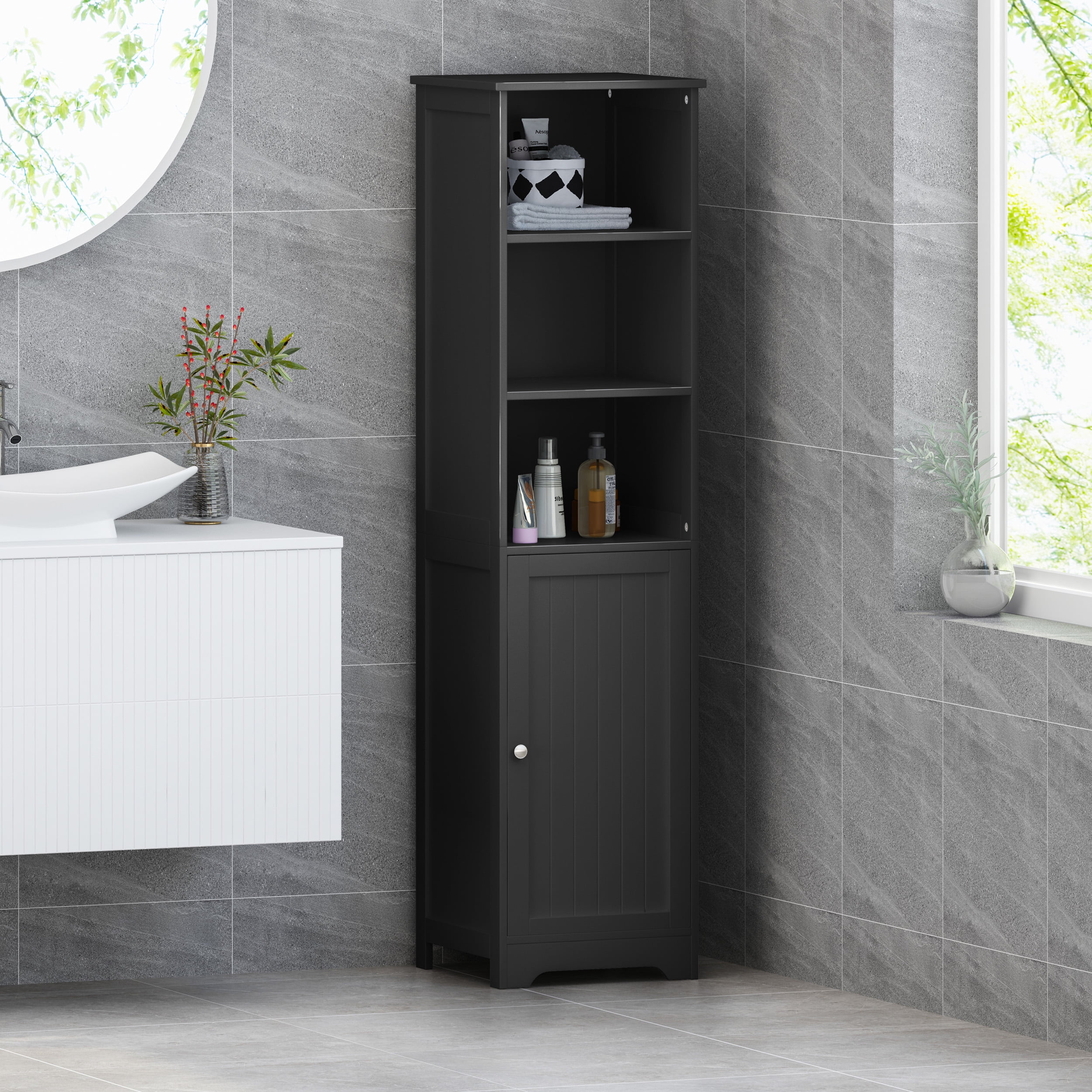 Black linen tower deals