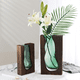 thumbnail image 3 of Jarrón de vidrio con forma de casa de madera, contenedor de flores secas para sala de estar, mesa de comedor y adorno de flores elevadas con agua, 3 of 7