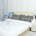 thumbnail image 7 of Set Of 4 Satin Pillow Shams Oxford Pillowcase W Ruffled Decor Deep Grey Standard, 7 of 7