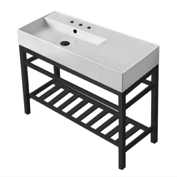 Nameeks Scarabeo 5119-Con2-Three Hole Teorema 2 39-13/16" Rectangular Ceramic Console