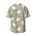 thumbnail image 5 of Uemuo Funny Chicken Pattern Cotton Linen Short Sleeve Shirts,Casual Lightweight Button Down Shirts,Vacation Beach Summer Tops-XX-Large, 5 of 7