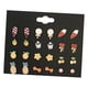 thumbnail image 3 of de 12 pares de aretes Pendientes de dibujos animados Mujeres Niñas de joyas con tarjeta para, 3 of 9