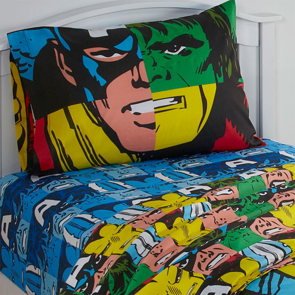 Marvel Comics Classic Avengers 3pc Twin Bed Sheet Set