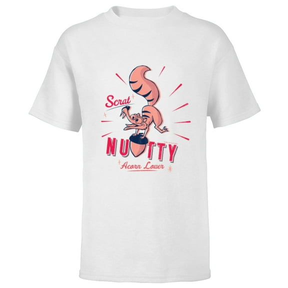 Ice Age Scrat Nutty Acorn Lover Halftone - Short Sleeve T-Shirt for Kids - Customized-White