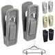 thumbnail image 3 of 20 paquetes de clips para perchas de terciopelo negro, clips para perchas desmontables antideslizantes, clip, fuerte agarre para los dedos, pantalones de hilo fino flocado, percha de tela para faldas oso de fresa Electrónica, 3 of 4