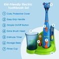 thumbnail image 3 of Brusheez Kids’ Electric Toothbrush Set - Safe & Effective for Ages 3+ - Parent Tested & Approved with Gentle Bristles, 2 Brush Heads, Rinse Cup, 2-Minute Timer, & Storage Base (Buddy the Bear), 3 of 8