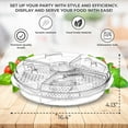 thumbnail image 4 of 16 inch transparent oversized acrylic appetizer tray, 8-grid vegetable tray with lid, cocktail plate, large ice cold meal platter for lunch, dinner, picnic parties, 4 of 4