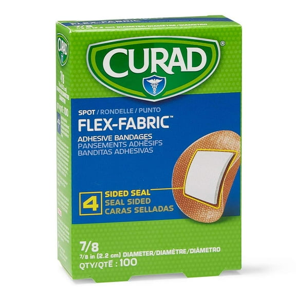 Curad Flex Pansements Adhésifs en Tissu, Diamètre du Bandage 7/8 Pouces (Lot de 1,200)