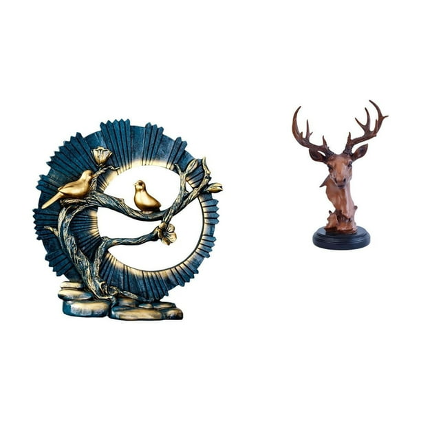 figurita de chuchería,Adorno,figura,artesanía,escultura,estatua de amor,Figura de cabeza de ciervo,Adorno de cabeza de ciervo,estatua de animal decorativa,Figura de cabeza de ciervo para