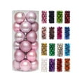 thumbnail image 2 of WJSXC 24Pcs Christmas Balls Christmas Tree Ornaments Pendent Hanging Balls - Christmas Decorations Balls for Home Holiday Party 1.57" Pink, 2 of 6