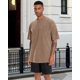 thumbnail image 4 of Camiseta Adorejoy de gran tamaño, vintage, lavada, color caqui liso, 2XL, para hombre, 4 of 9
