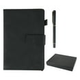 thumbnail image 1 of Cuaderno de tapa de cuero PU A5 con papel grueso a prueba de manchas de tinta y papel rayado con caja de bolígrafo para escuela, oficina y viajes - Negro, 1 of 10