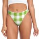 thumbnail image 1 of Fotbe White Green Plaid Tanga Sin Costuras para Mujer con Estampado – Panties Invisibles, Transpirables y Cómodos para Uso Diario-X-Small, 1 of 6