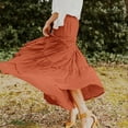 thumbnail image 2 of TAIAOJING Women's Summer Elastic High Waist Boho Maxi Skirt Casual Drawstring A Line Long Skirt, 2 of 7