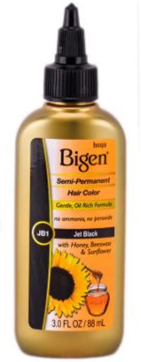 Bigen Semi Permanent Hair Color #JB1 Jet Black, 3 oz (Pack of 2)