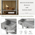 thumbnail image 3 of Narrow Console Table, Slim Sofa Table with Three Storage Drawers and Bottom Shelf, Modern Wood Storage Side Table for Living Room Entryway Hallway, Easy Assembly Hall Stand, Space Saving, Gray, 3 of 7